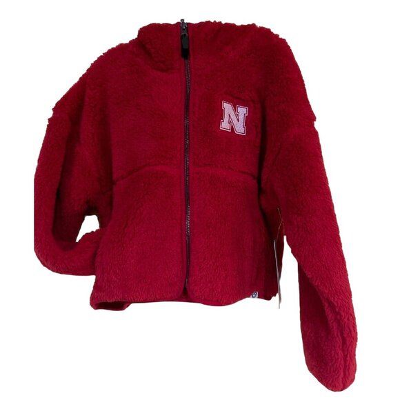 Nebraska toddler jacket red Sherpa full zip Colosseum Girls New - Picture 1 of 6